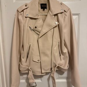 Truth Women's Beige Leather Jacket